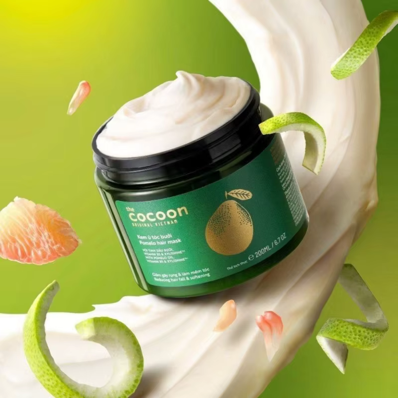 Masque capillaire au cocoon de pomelo du Vietnam 200ml – Répare les cheveux secs et crépus, lisse et