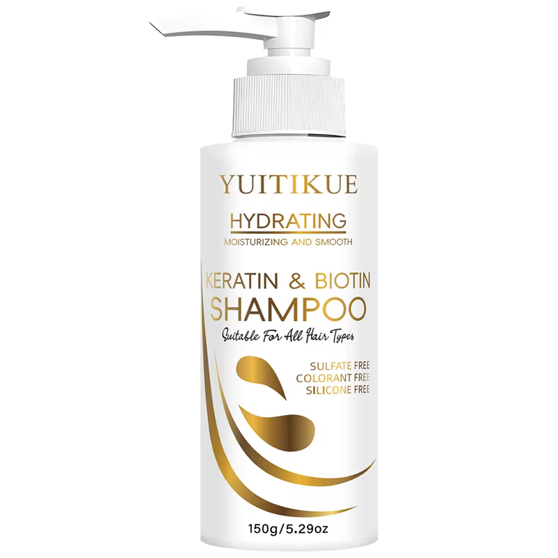 Shampoo hydratant à la kératine et à la biotine YUITIKUE | Formule sans sulfate | Hydratant Liss