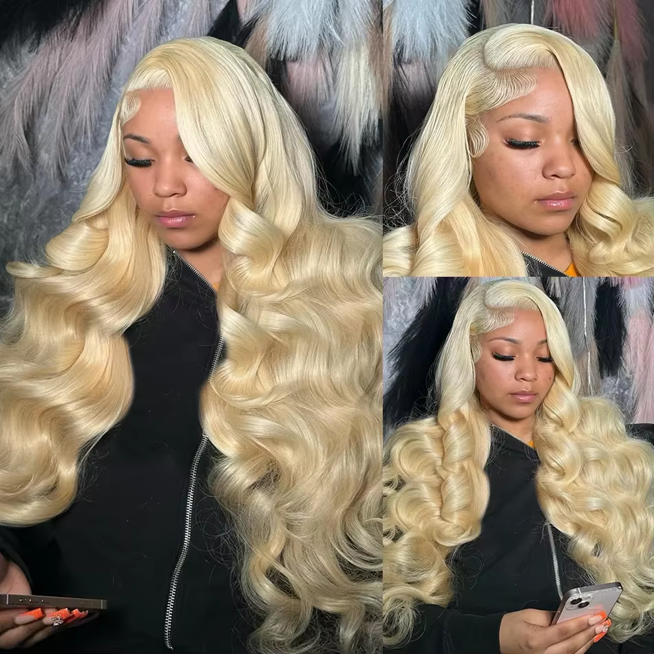 613 perruque avant en dentelle cheveux humains 13x6 perruques de cheveux humains blonds 250% densité