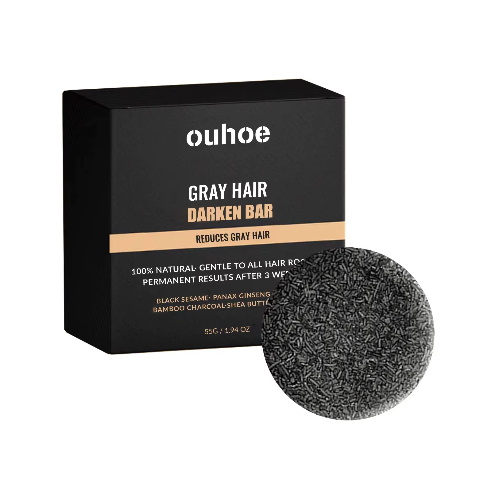 Savon assombrissant pour cheveux, nettoyage en profondeur, noircissement de la barbe, sourcils, renf