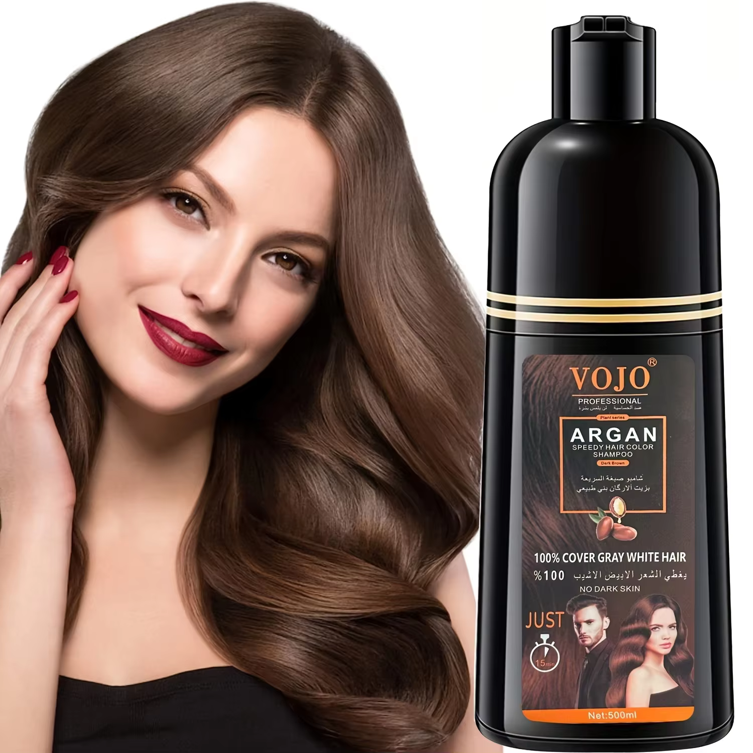 Shampoo colorant capillaire naturel - 3 en 1, rapide, nourrissant, nettoyant et hydratant, lissant, 