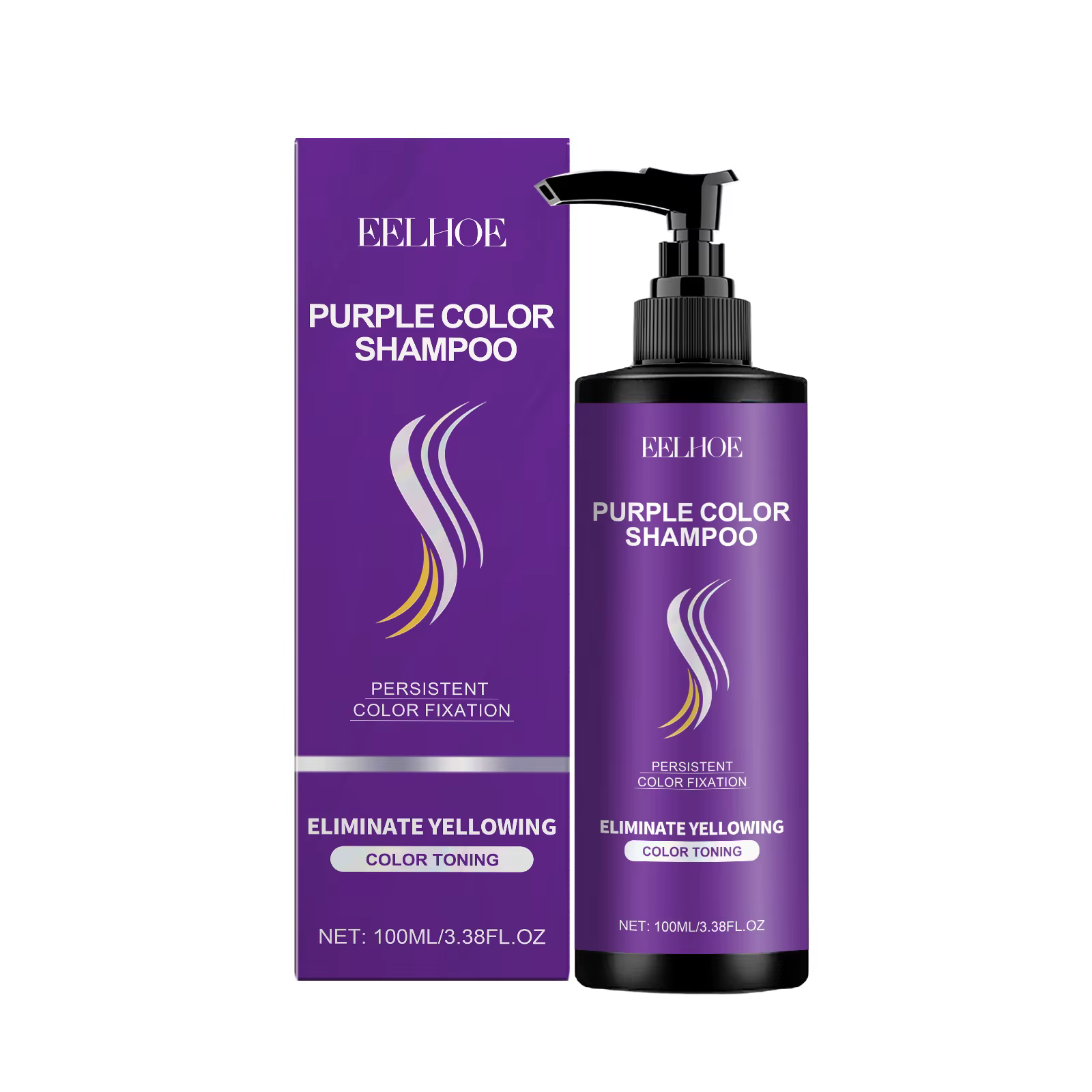 EELHOE Shampoing violet pour cheveux blonds Fixation du coloration remède jaune décoloré pour la cou