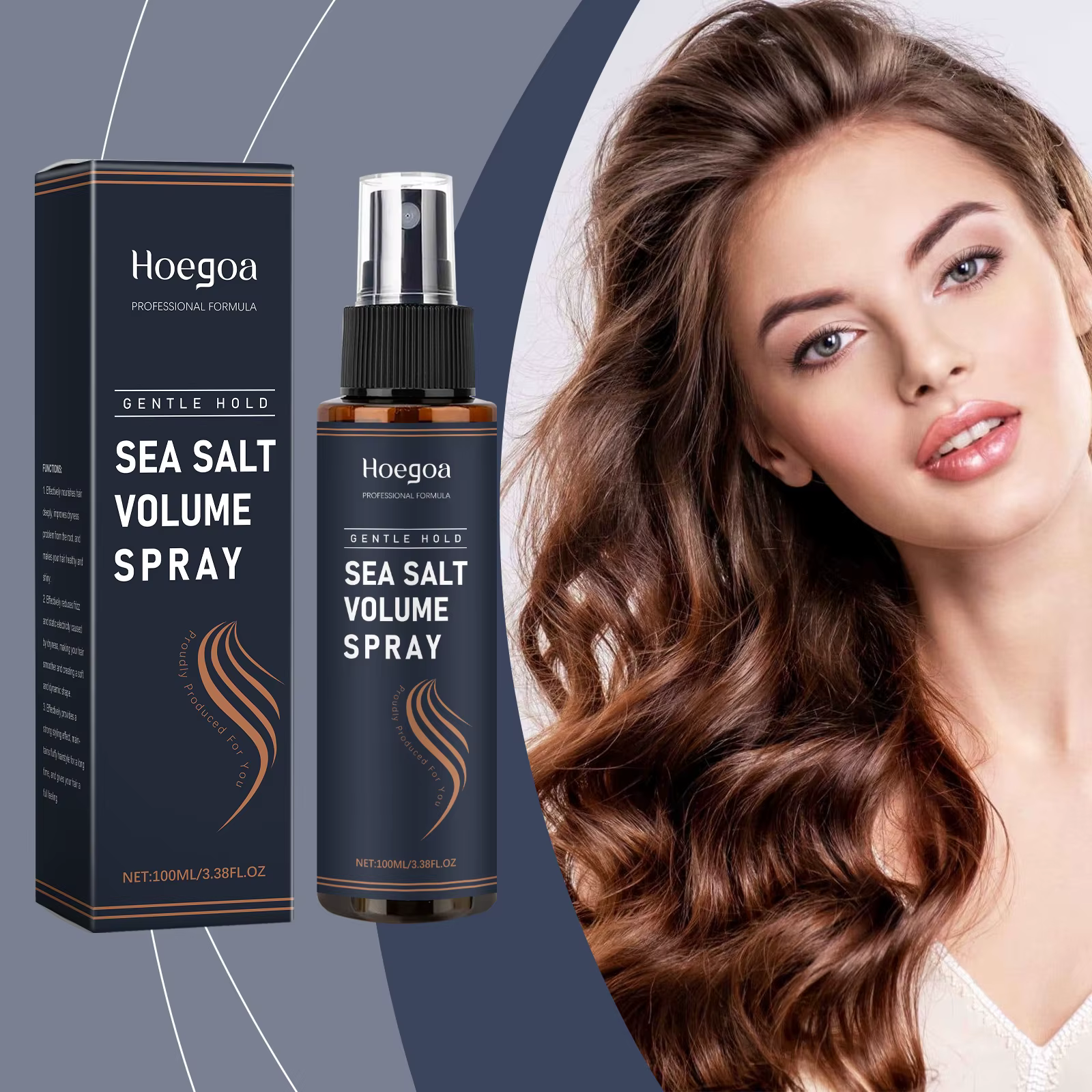 Spray capillaire au sel de mer pour le volume et la texture, spray coiffant léger, tenue naturelle,