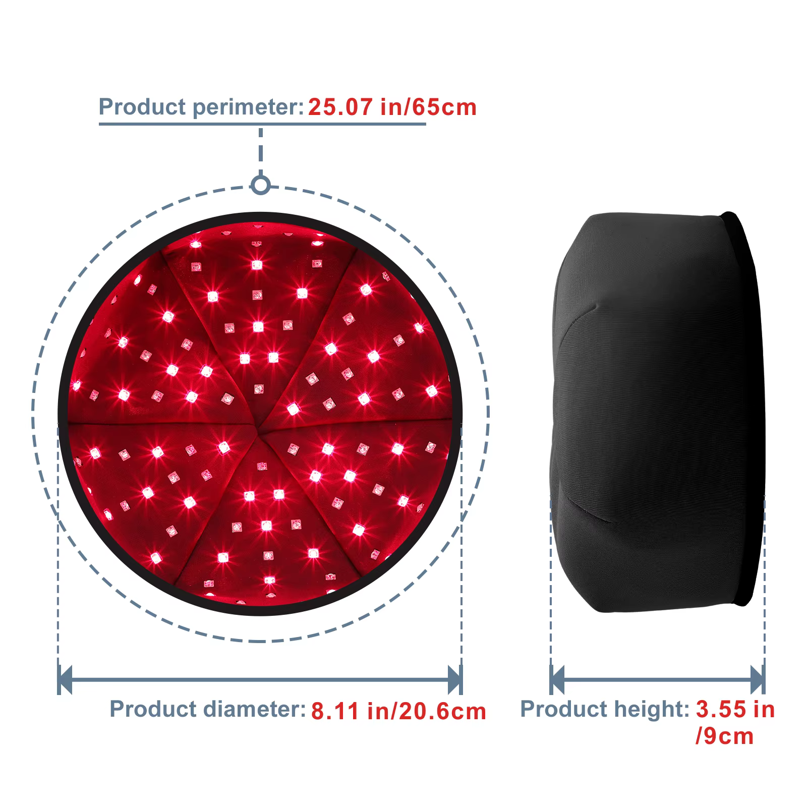 Dispositif de thérapie par la lumière rouge, casque de traitement LED proche infrarouge pour la croi