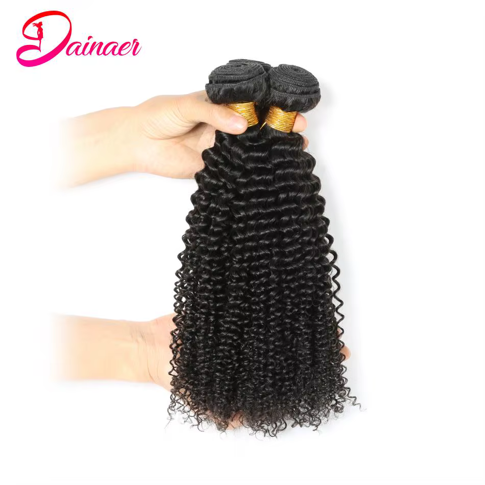 Bundles de cheveux humains indiens afro crépus bouclés, extension de cheveux vierges, document natur