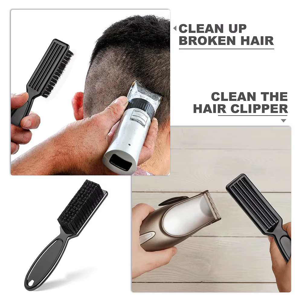 Ensemble de brosses de barbier, plumeau de cou, manche en plastique, brosse de nettoyage de cheveux