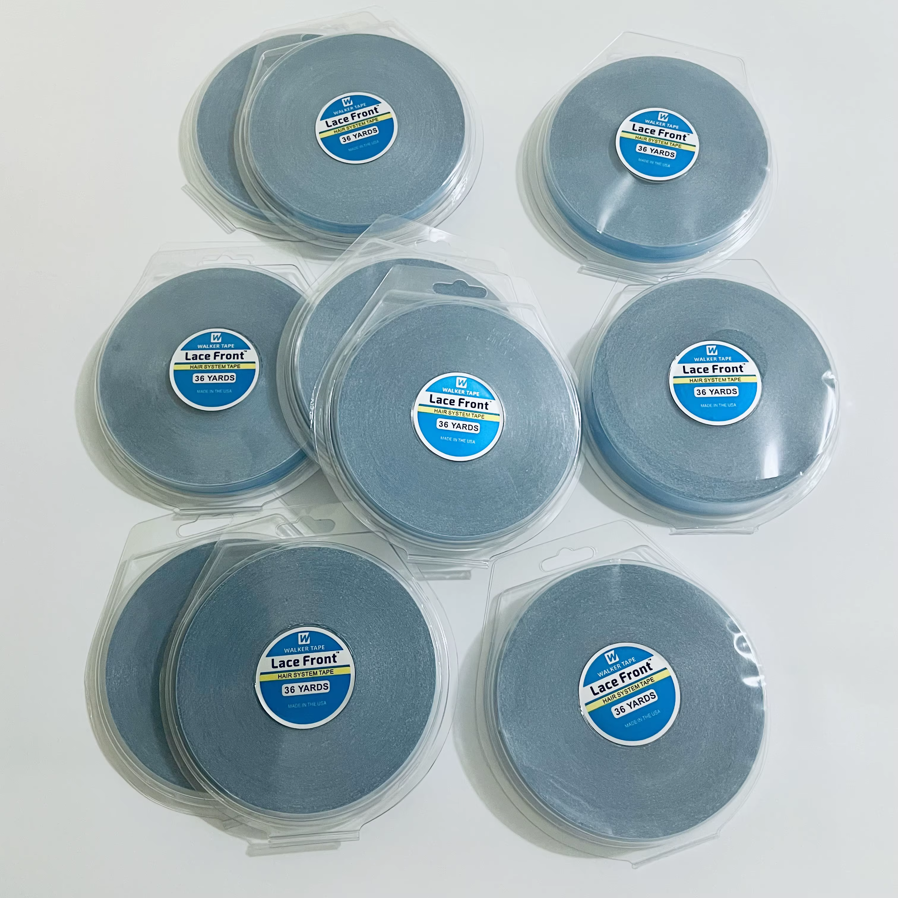 Wholesale 36/12/3yards système de cheveux bande Double face Walker bande bleu dentelle avant perruqu