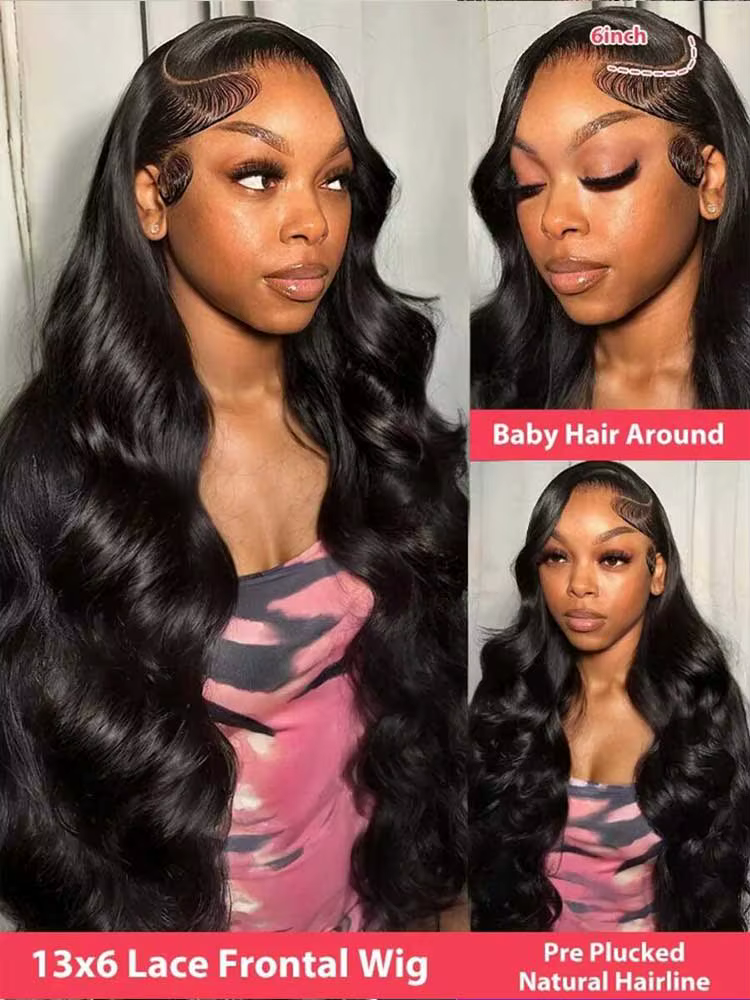 40 42 pouces 250% Wear And Go perruques sans colle vague de corps perruques de cheveux humains 13x4