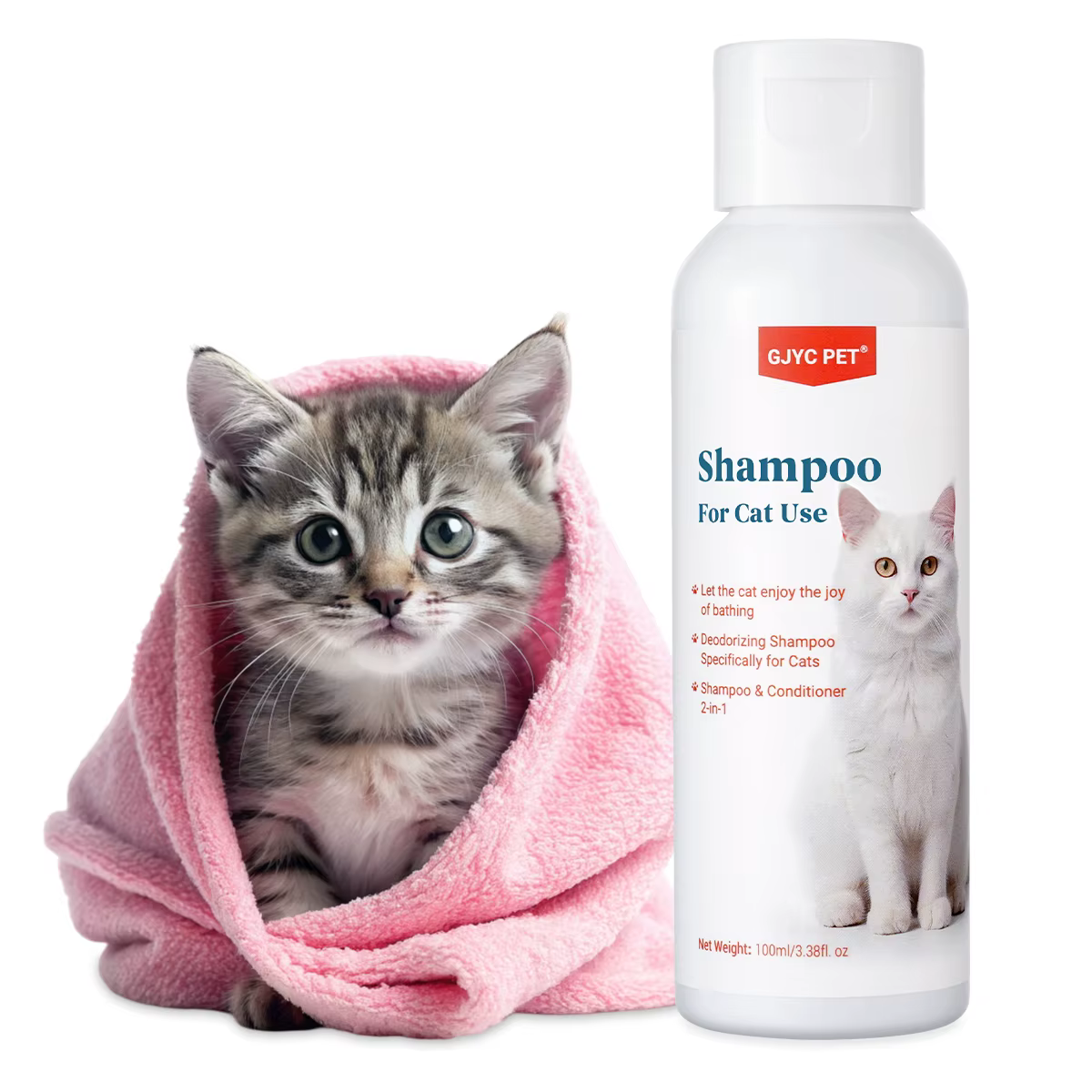 Shampoing doux pour chat – Non irritant, doux pour la peau, désodorisant hydratant, nourrissant et a