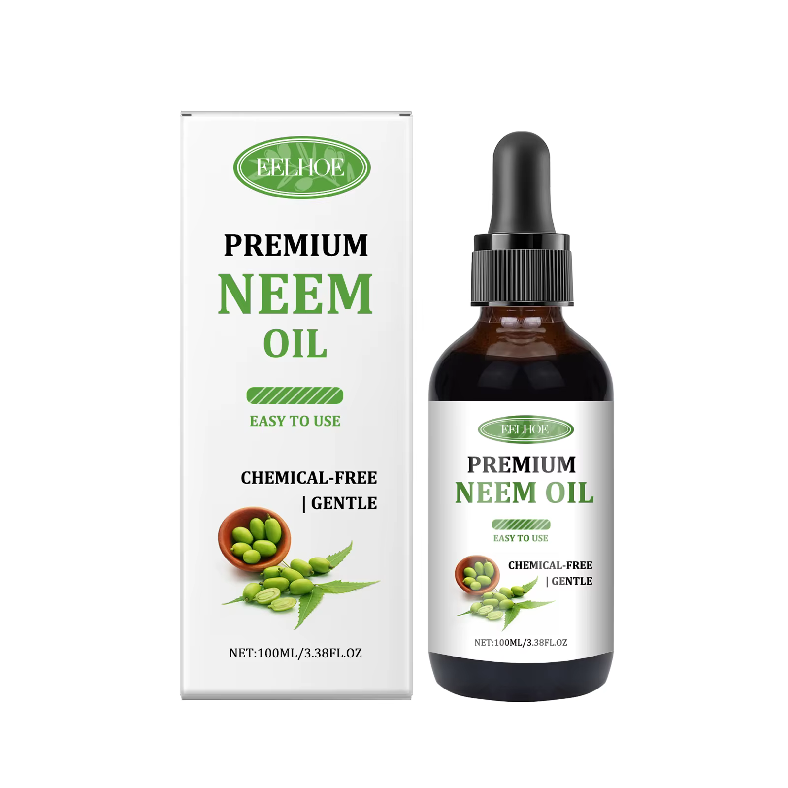 Huile de Neem Premium pour activer les follicules pileux, stimuler la croissance des cheveux, hydrat