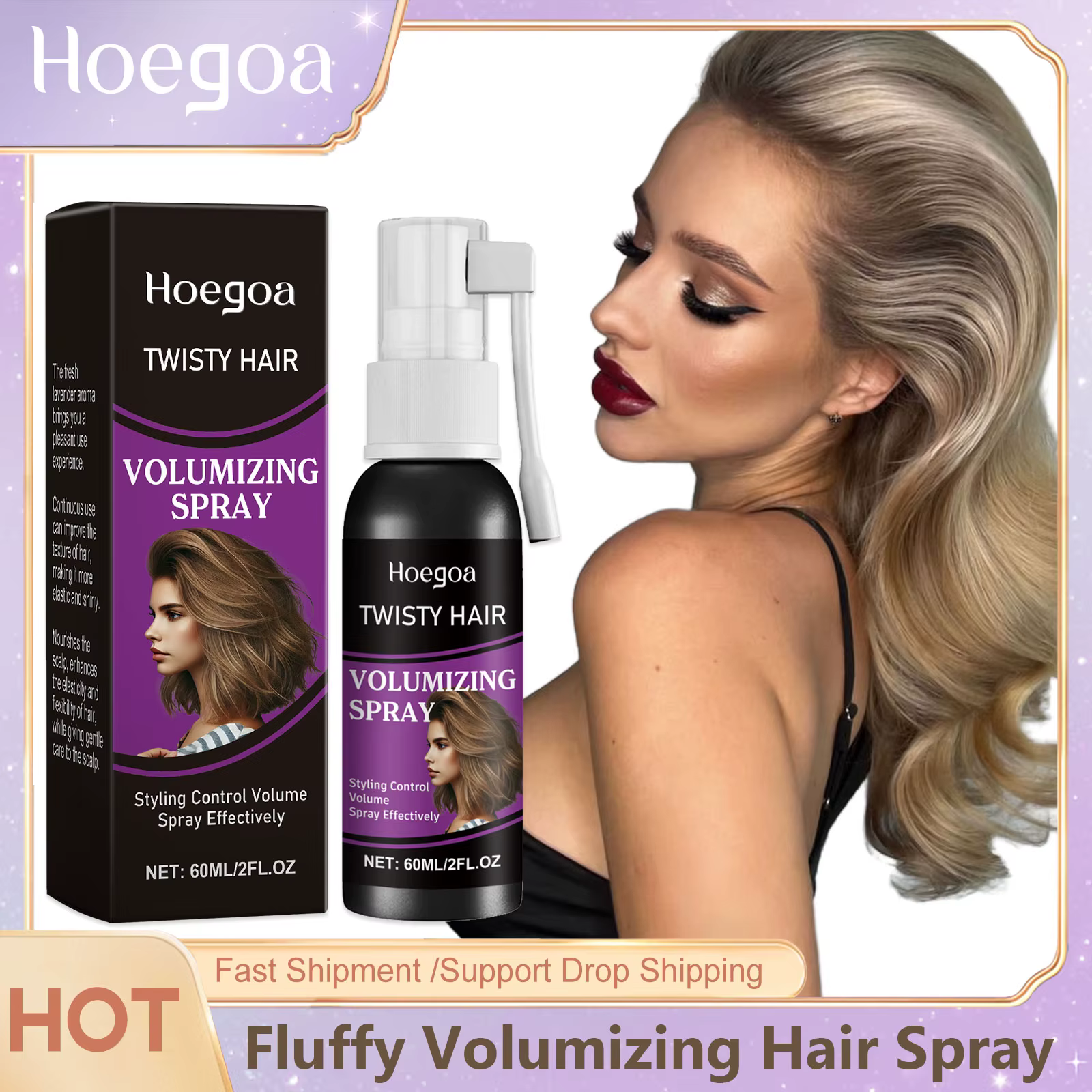 Spray capillaire volumisant moelleux, Non gras, séchage rapide, sans lavage, augmente le Volume, mod