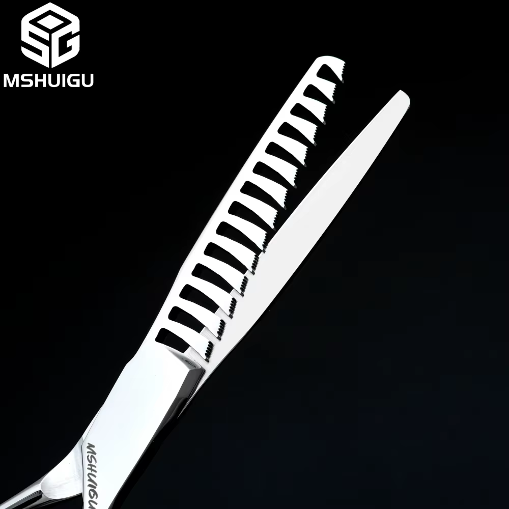 MSHUIGU Ciseaux de barbier professionnels VG10 de 6 pouces, ciseaux à effiler multi-usages avec desi