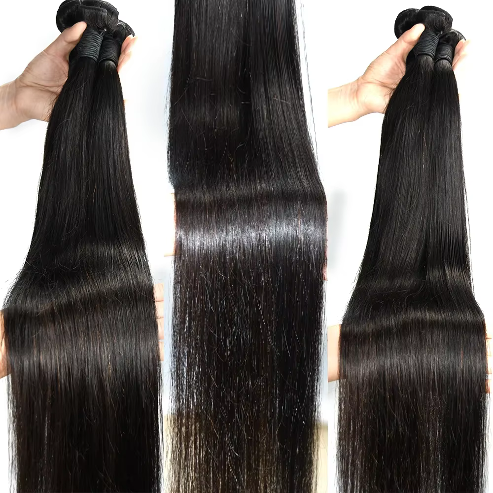 Queenlike 38 40 pouces paquets de cheveux humains droits 12A cheveux bruts brésiliens 1/3/4 paquets
