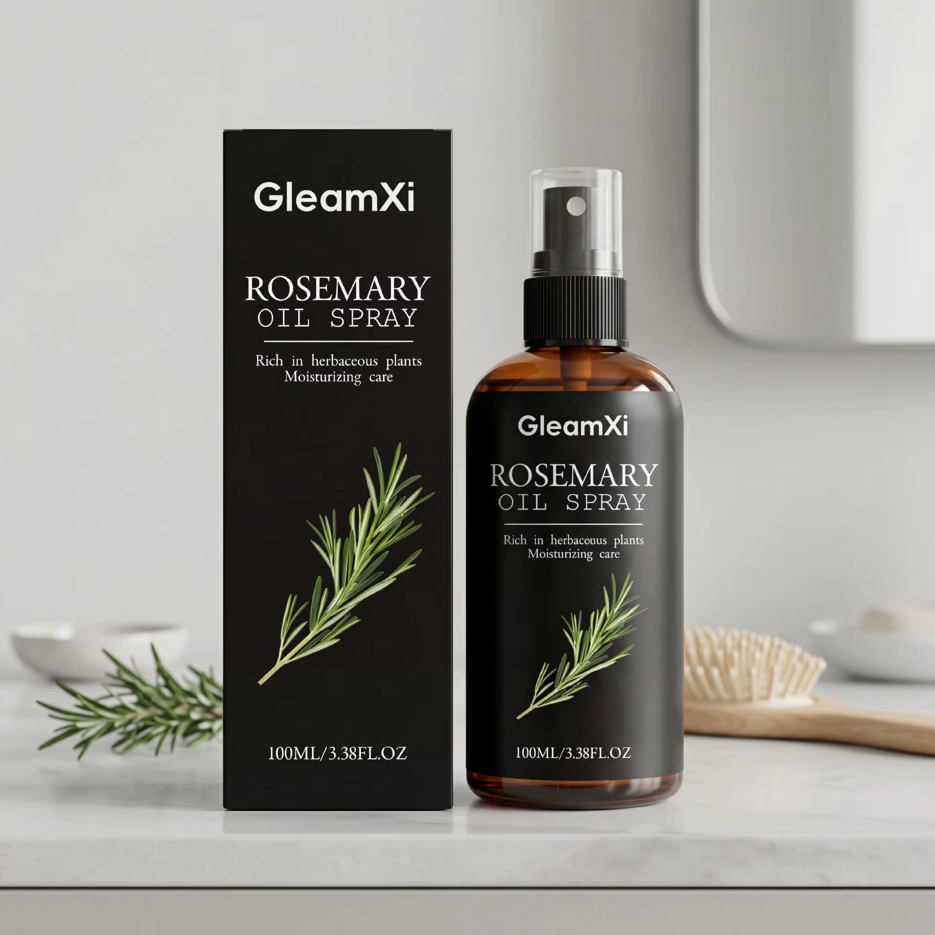 Huile capillaire à la rosemary Gleamxi, nourrit le cuir chevelu, renforce les racines des cheveux, r