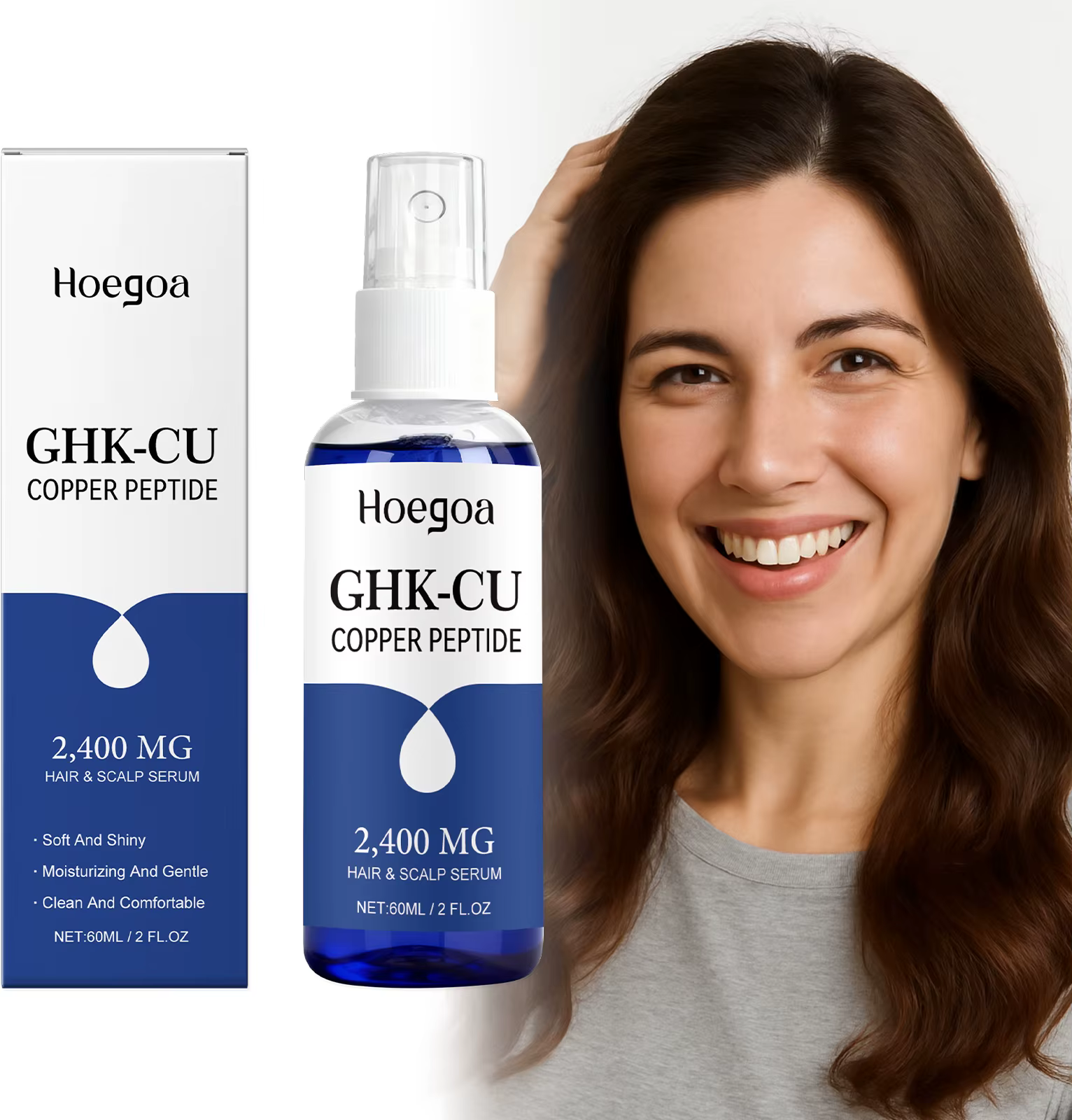 Peptide de cuivre Ghk-Cu pour la croissance des cheveux, sérum capillaire, spray hydratant, absorpti