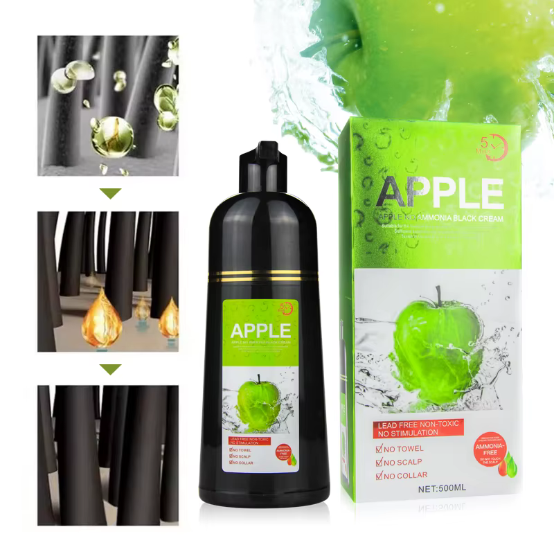 Shampoing colorant pour cheveux à base d'extrait de fruits sans ammoniaque, coloration naturelle des