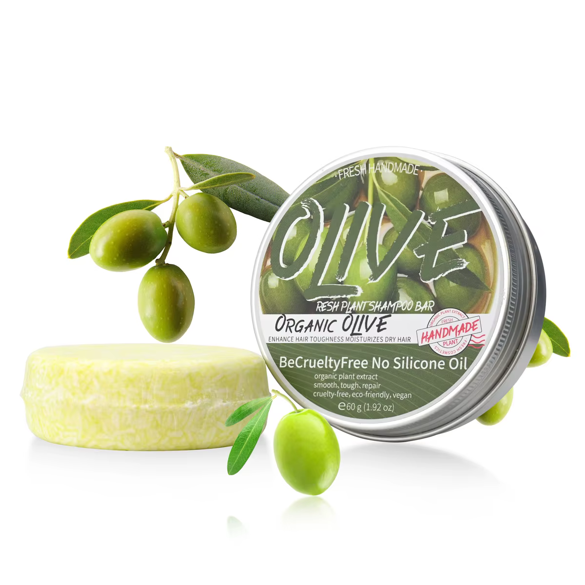 60g huile d'essence d'olive soin des cheveux nettoyage solide élément pur shampooing savon pour homm