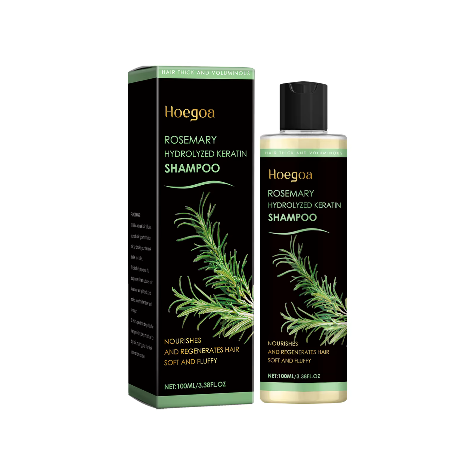 Shampoing au romarin apaisant pour le cuir chevelu, Anti-pelliculaire, rafraîchissant, réparation mo