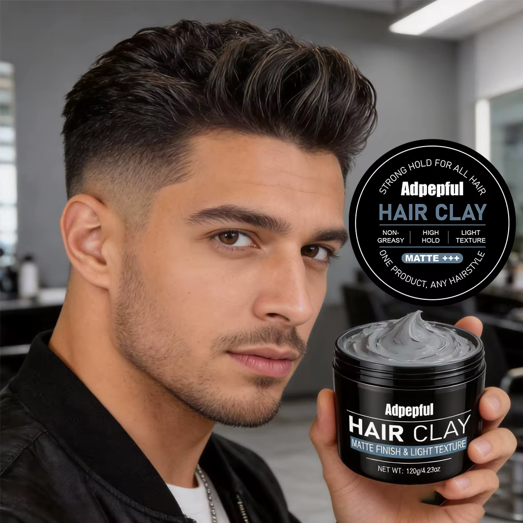 Argile coiffante mate 120g, non grasse, aspect naturel, tenue forte, texturisante, faible brillance,