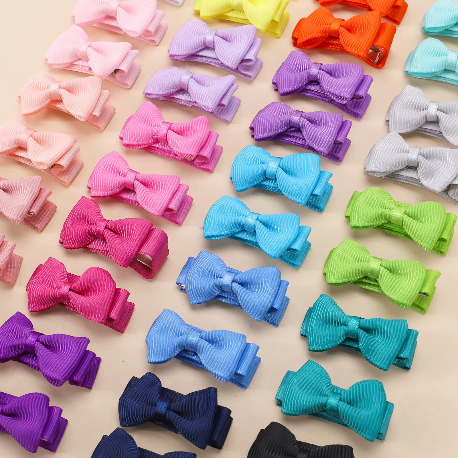 Bébé arcs 100 pièces 1.2 ''ruban cheveux arcs Clips pour bébé filles couleur bonbon nœud papillon ép