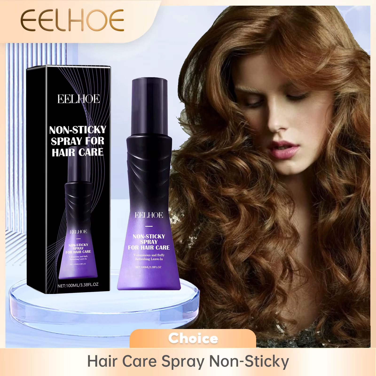 EELHOE Spray de soin capillaire traitement Anti-frisottis renforcement réparation des cheveux soyeux