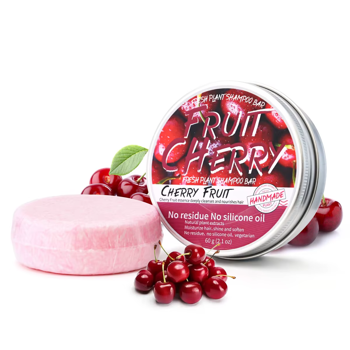 Nature plante fruits cerise solide shampooing rafraîchissant citron Aloe Vegan savon peau contrôle d