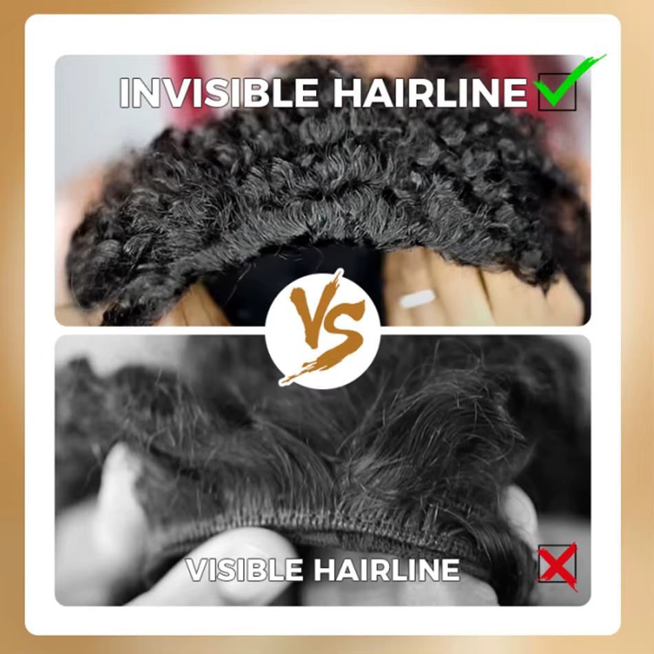 Tuneful court naturel crépus bouclés 3 en 1 demi-perruques cheveux humains pour les femmes (peut êtr