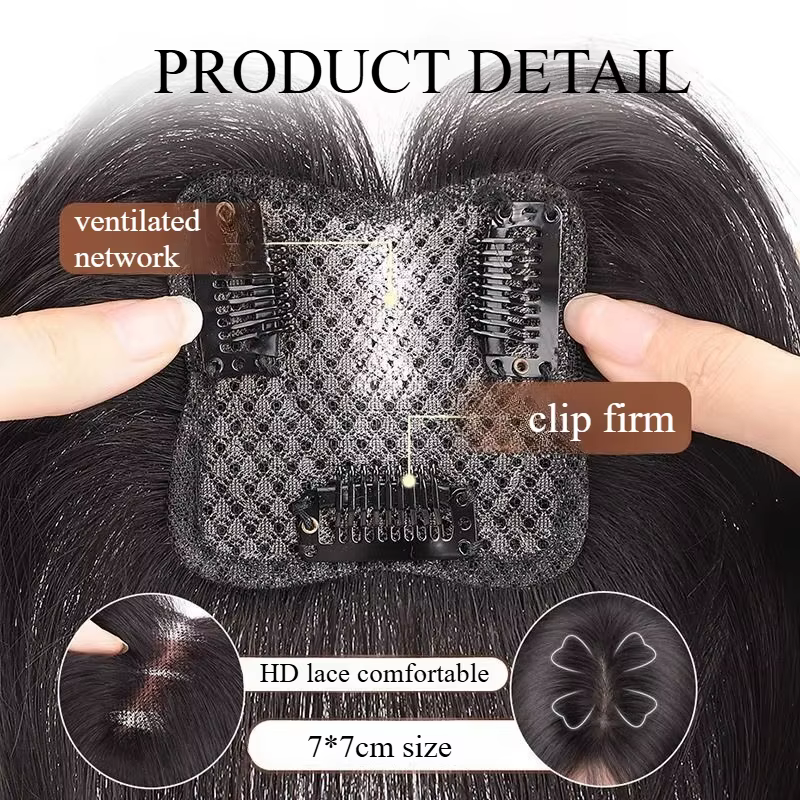 Perruque femme Figure-huit frange ajouter du Volume à la haut de la tête frange naturelle Extensions