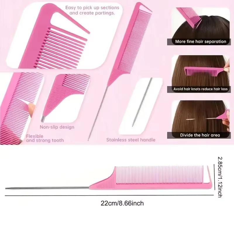Ensemble d'outils pour cheveux, peigne creux à coussin d'air, Massage du cuir chevelu, peigne à queu
