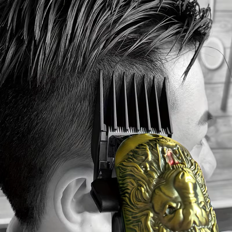 Peigne limite de tondeuse à cheveux en plastique noir pour hommes, barbier, Guide de coupe, fixation