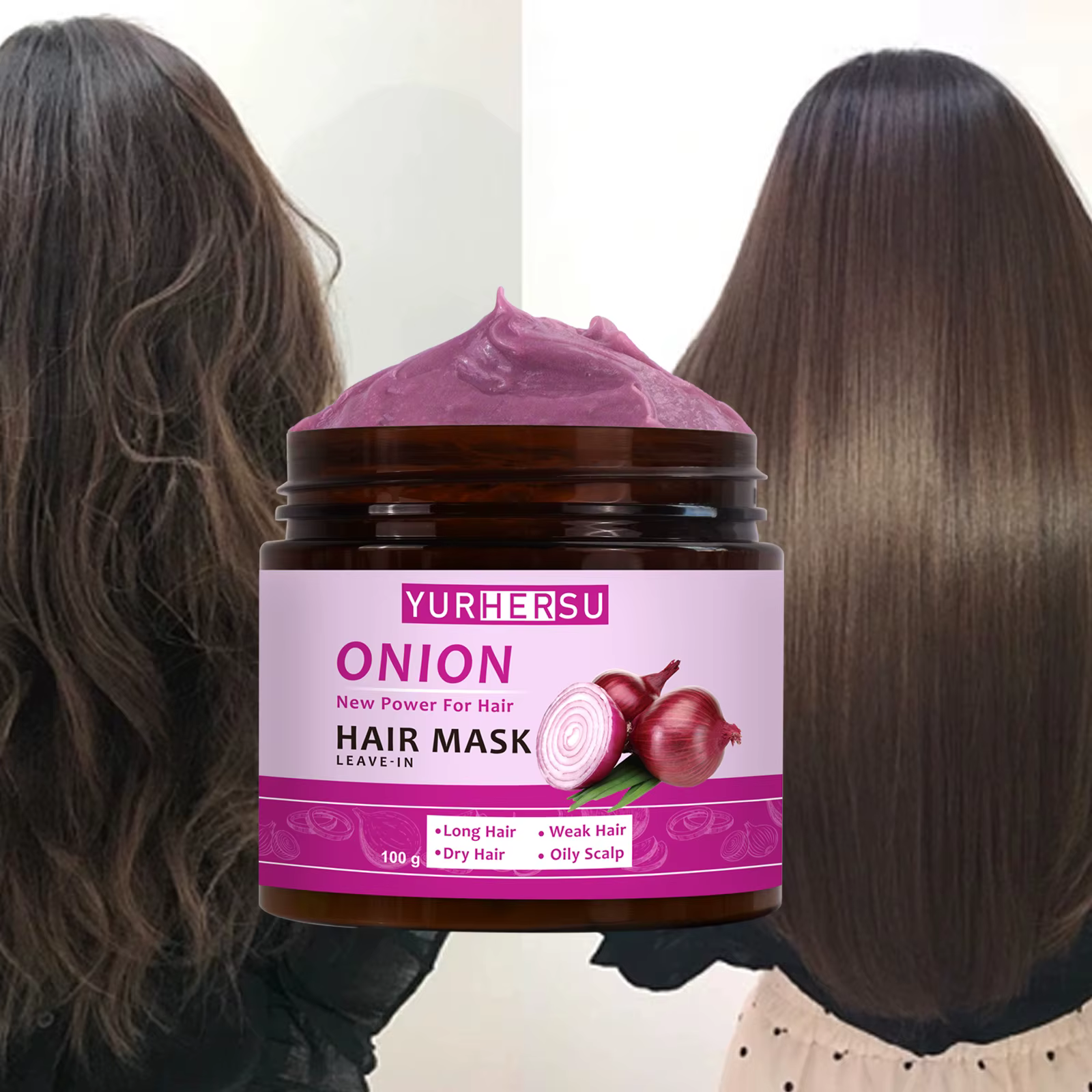 Le masque capillaire sans lavage à l'essence d'oignon nourrissant en profondeur peut réparer naturel