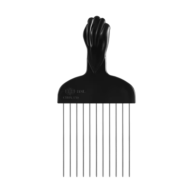 Peigne Afro afro-américain en métal noir pour Salon d'outils de coiffure