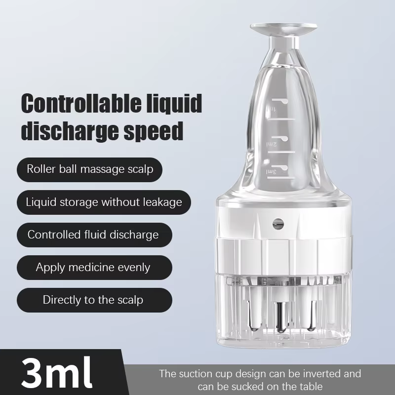 Applicateur de Minoxidil 3ml, Rouleau de Massage Capillaire, Distributeur de Liquide pour Cheveux, P