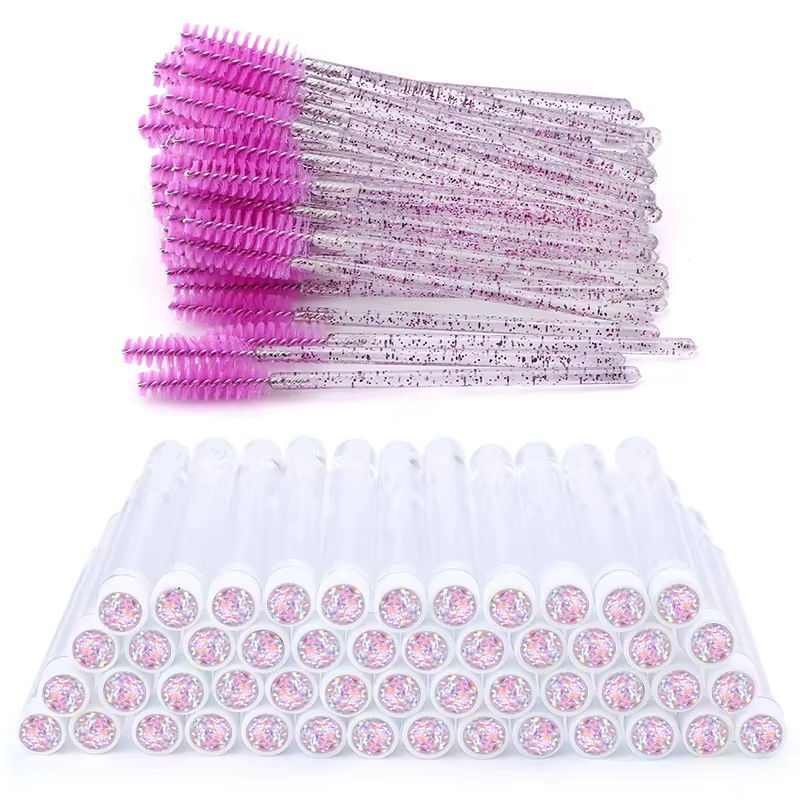 Tube de brosse à sourcils en diamant vide et réutilisable, 100 pièces, étui de baguette de Mascara,