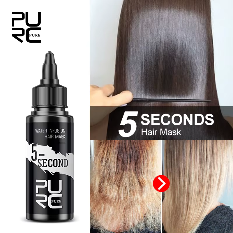 PURC-Traitement des cheveux en 5 secondes, masque capillaire professionnel KerBrian, crème lissante,