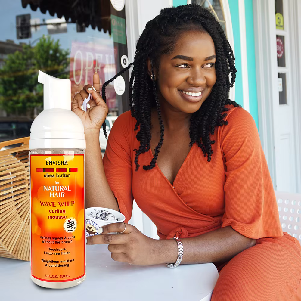 Mousse Coiffante Hydratante et Relaxante ENVISHA pour Cheveux Bouclés, Crème Activateur de Boucles,