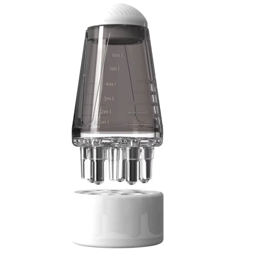 Applicateur de cuir chevelu de 6ml, Mini masseur de tête, brosse à bille, huile essentielle pour la 