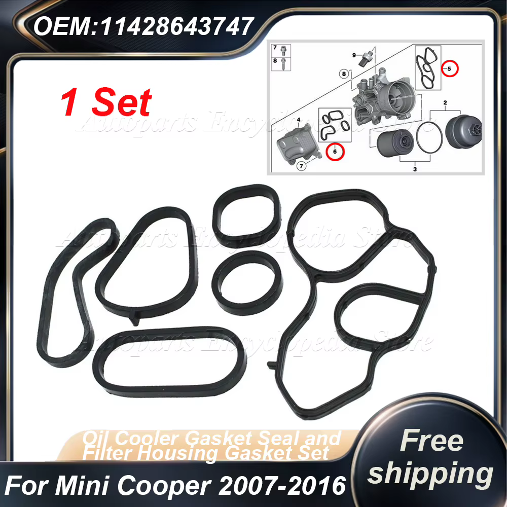 Convient pour Mini Cooper 2007-2016, joint de refroidisseur d'huile et ensemble de joints de boîtier