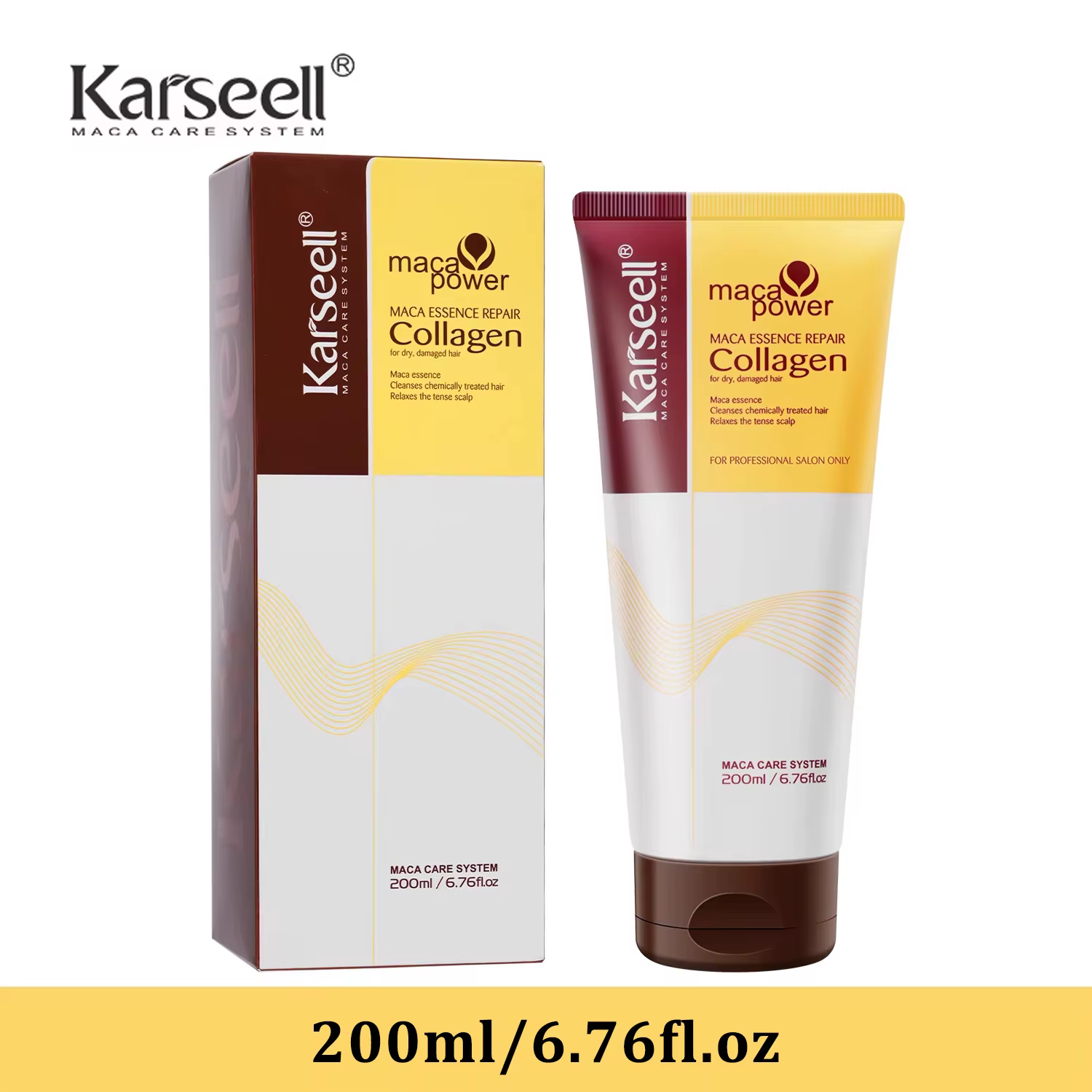Karseell – traitement capillaire au collagène, réparation en profondeur, conditionnement, huile d'ar