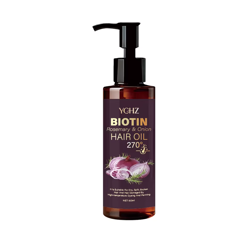 Huile capillaire à la biotine avec romarin et oignon - Hydrate les cheveux secs, abîmés et crépus -