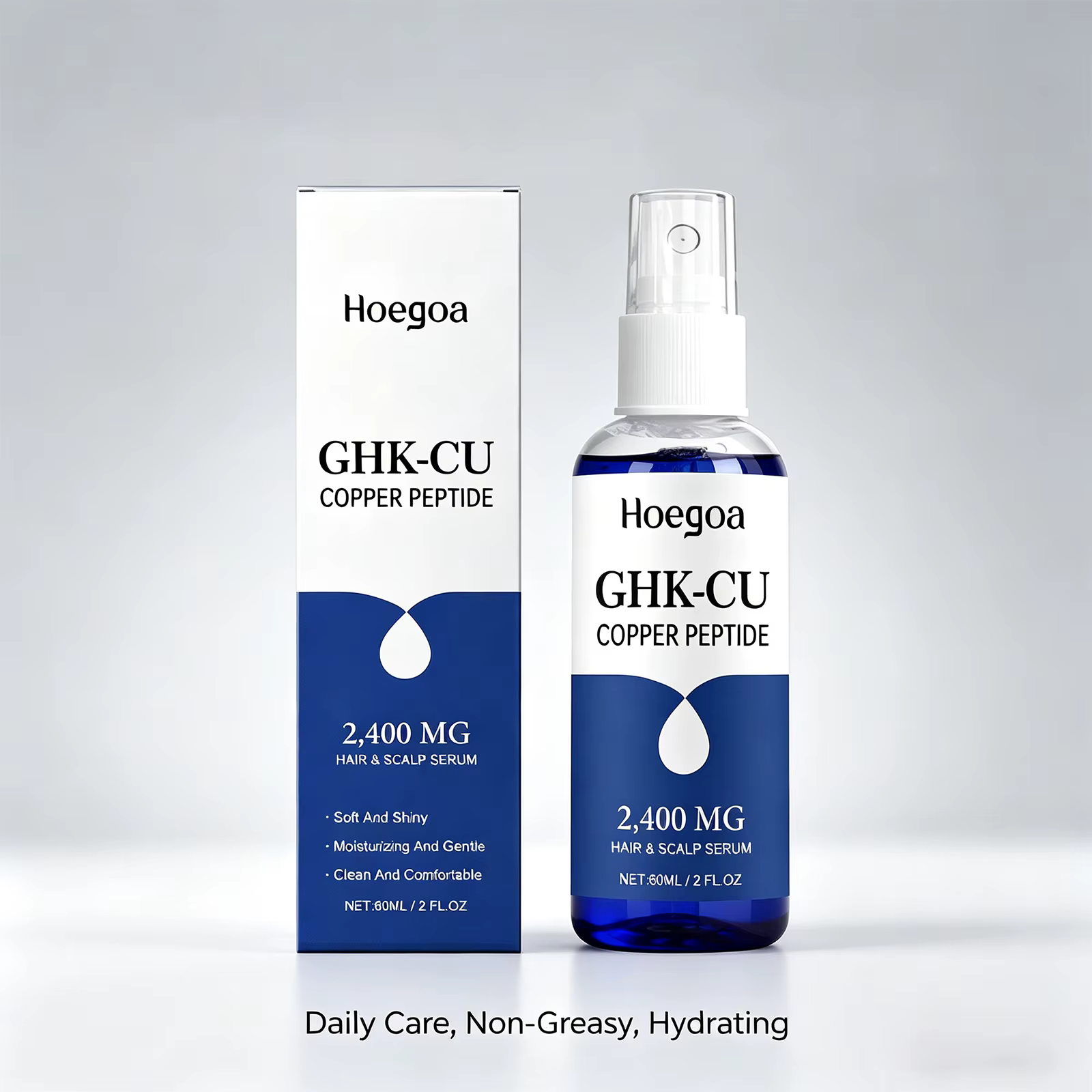 Sérum capillaire en spray GHK Cu Copper Peptide 60 ml, nourrissant en profondeur, absorption rapide,
