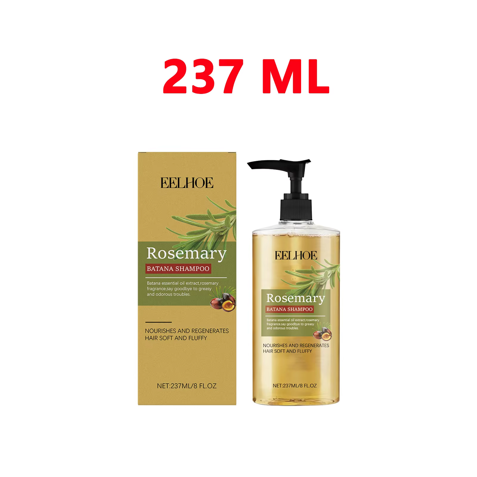 Batana Shampooing à l'huile essentielle de romarin Shampooing pour la croissance des cheveux pour am