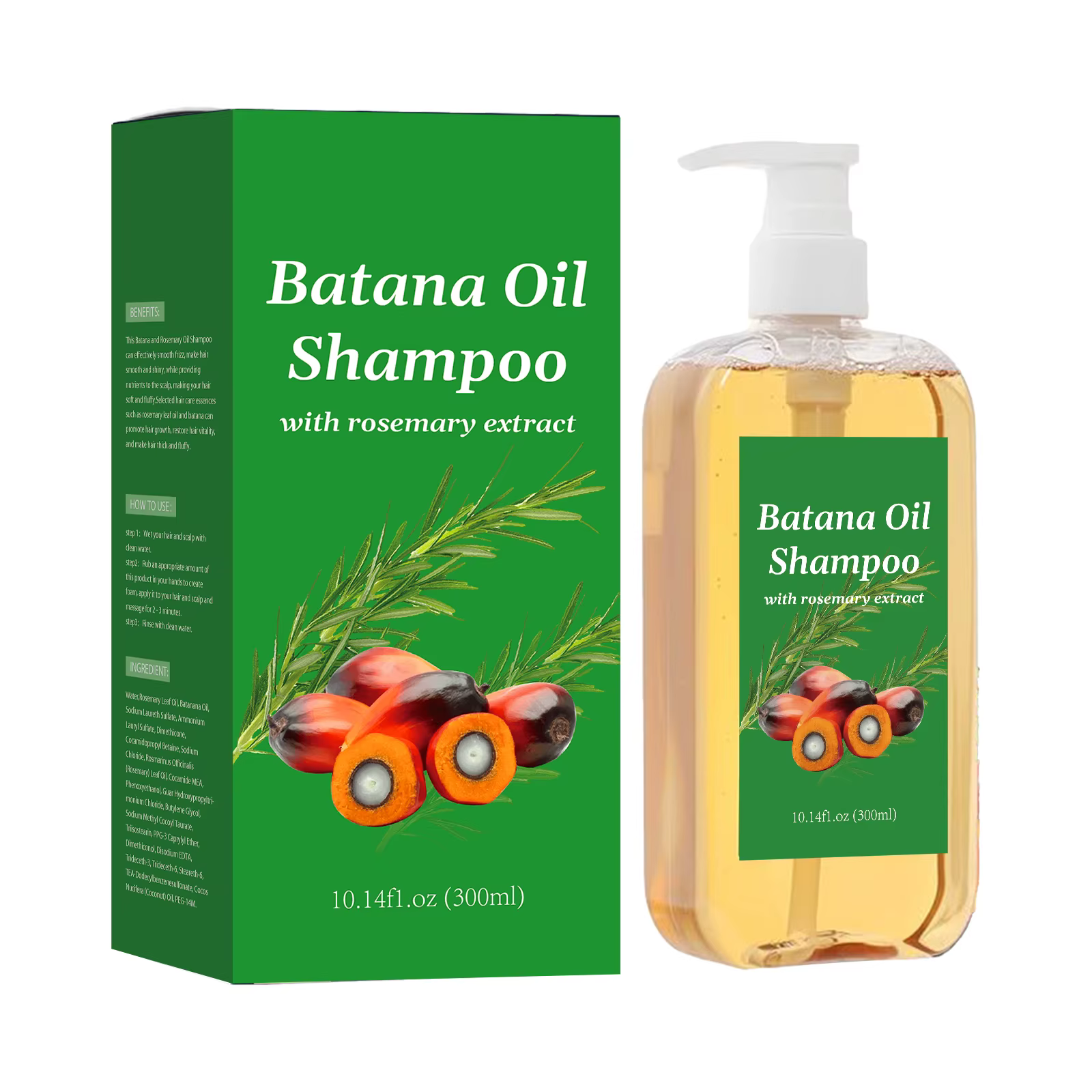 Shampoing à l'huile de Batana de 300ML, nourrissant pour la croissance des cheveux, renforce la rest