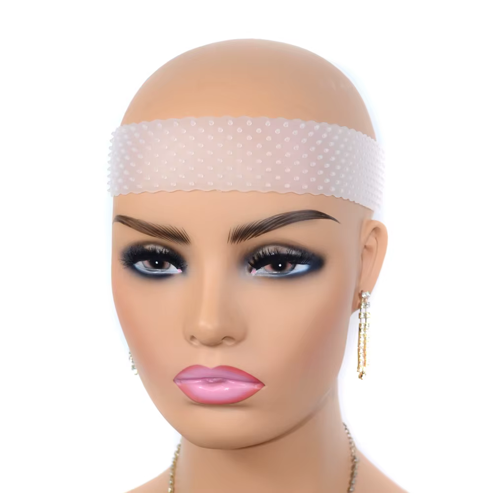Perruque élastique en Silicone, fixation réglable, bandeau sans couture, perruques antidérapantes, b