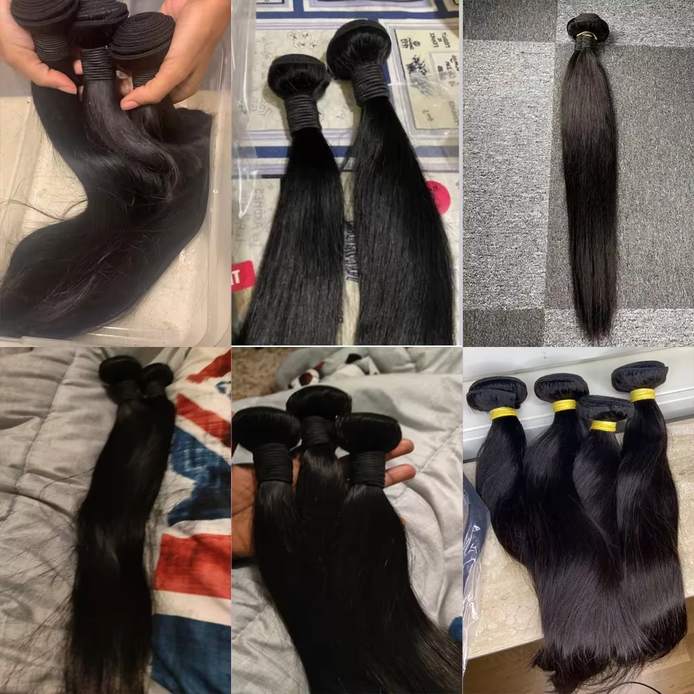 Queenlike 38 40 pouces paquets de cheveux humains droits 12A cheveux bruts brésiliens 1/3/4 paquets