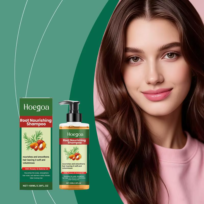 Shampooing hydratant botanique Hoegoa, nettoie en douceur et prend soin des cheveux, les laissant lé