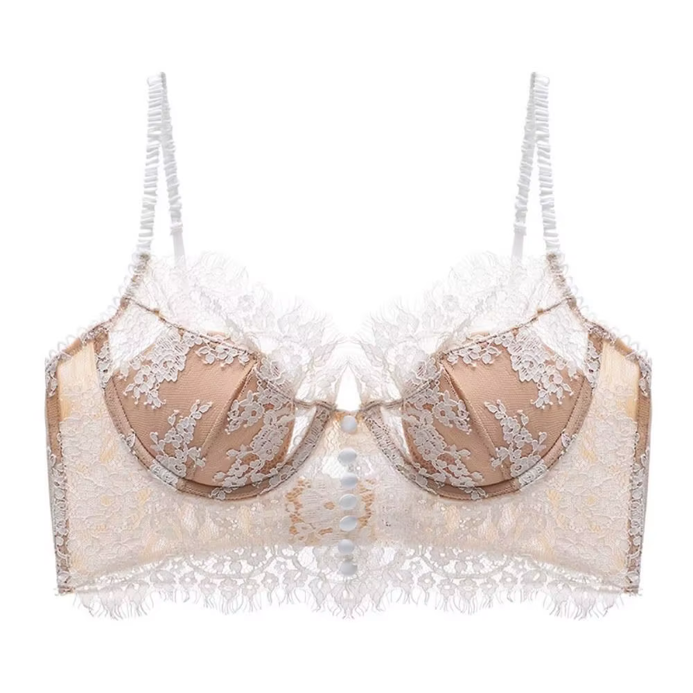 Soutien-gorge en dentelle ultra-mince pour femme, charmant soutien-gorge d'augmentation mammaire, pu
