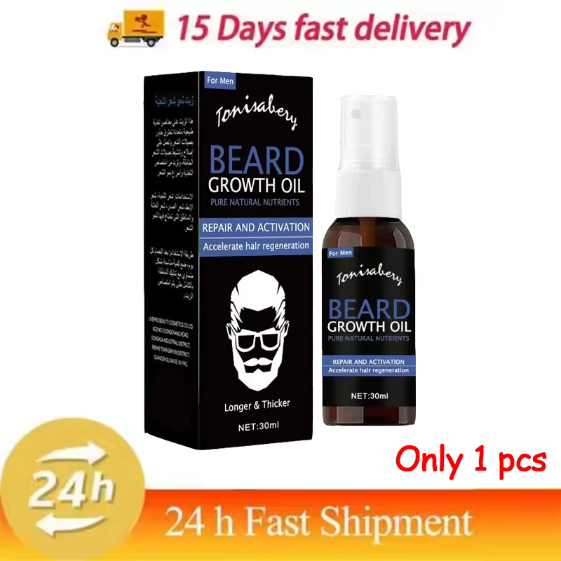 Sérum en spray pour la croissance de la barbe, huile essentielle pour une croissance rapide, pour un