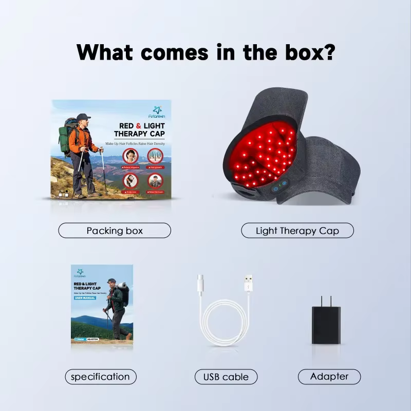 Bonnet de croissance des cheveux à lumière rouge LED, Anti-perte de cheveux, anxiété, réduit la Migr