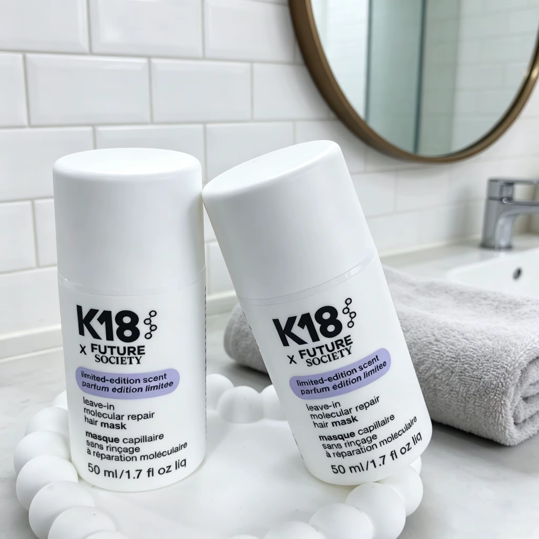 Nouveau Masque Capillaire Réparateur Moléculaire Sans Rinçage K18 50ml – Traitement Profond à la Kér